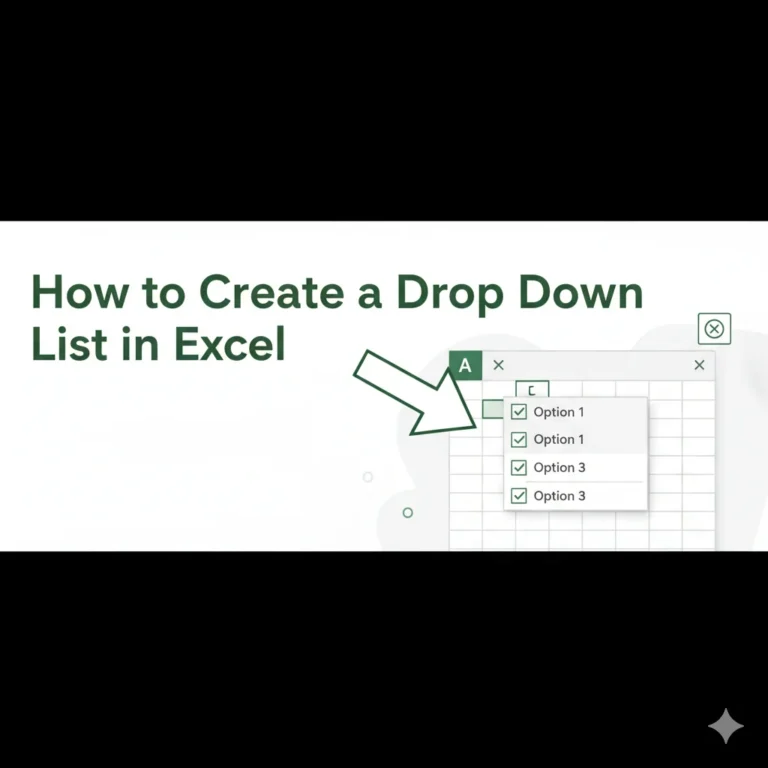 How to Create a Drop Down List in Excel