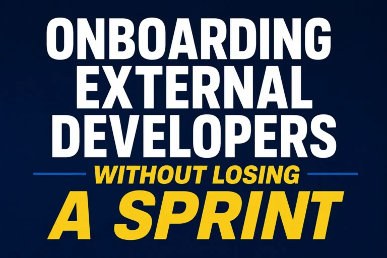 Onboarding External Developers Without Losing a Sprint