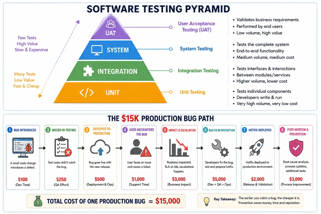 Software testing pyramid in basics in testing